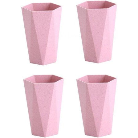 4 stk. tandbørsteholder, badeværelseskopper, tandbørstekrus, genanvendelig badeværelsesdrikkekop skyllekop (pink)