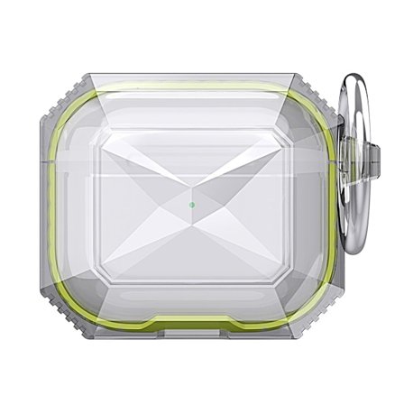 AirPods 3:n rombityylinen kotelo, jossa on karabiini - Keltainen