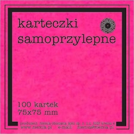 Krepppapper - silkespapper Ziemia obiecana Terre promise Klisterlappar Fluo 75 x 75 mm 100 K rosa
