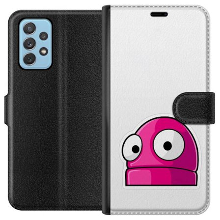 Kompatibel Tegnebogsetui til Samsung Samsung Galaxy A52 5G Rosa tegneseriefigur med store øjne i legende og humoristisk stil