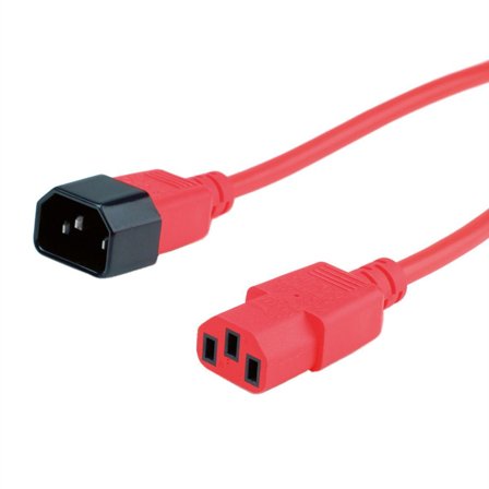 ROLINE Power Cable C14 to C13. Red. 0.8m Factory Sealed