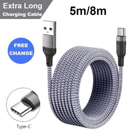 /EA/Ekstra lang 5M iPhone-kabel grå grå