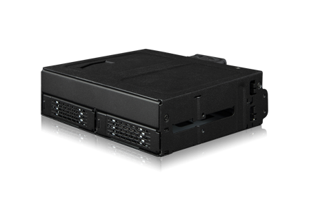 ICY DOCK ToughArmor MB105VP-B 2 Bay 2.5" U.2/U.3 NVMe SSD PCIe 4.0 Mobile Rack Enclosure for External 5.25" Drive Bay (1 x SlimSAS SFF-8654 8i)
