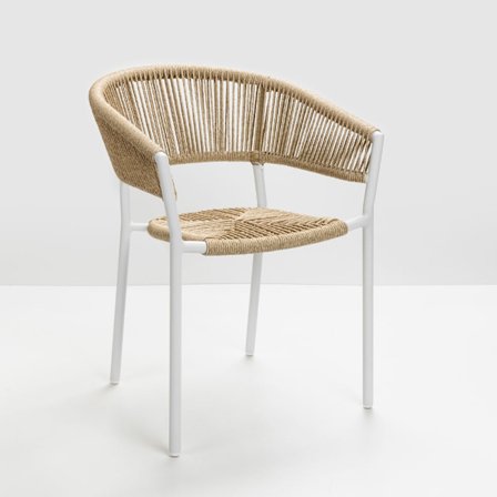 Breeze-tuoli, valkoinen, luonnonvärinen, 56x60x78cm