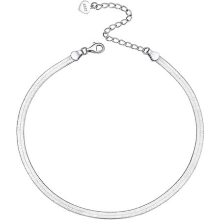 1 stk (Sølv) Flat Herringbone Kjede Sterling Sølv Strand Ankelkjede