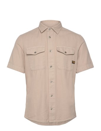 Marine Slim Shirt S\S Tops Shirts Short-sleeved Beige G-Star RAW