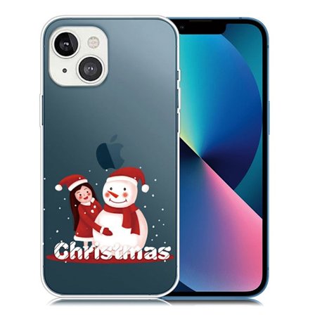 Julfodral till iPhone 13 Mini - Flicka Och Snögubbe