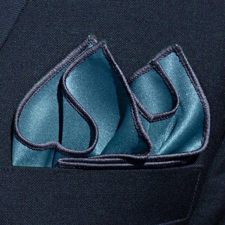 Pochette de costume classique bleu pétrole pour hommes - Pochettes de costume de couleur unie