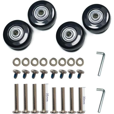 4 Hjul Holdbar Lydløs Bagage Kuffert Udskiftningshjul Gummi Drejelige Hjul Reparationssæt (50mm X 18mm) - Perfekt