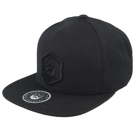 Bearded Man - Noir snapback Casquette - Hexagon Logo Black/Black Snapback @ Hatstore