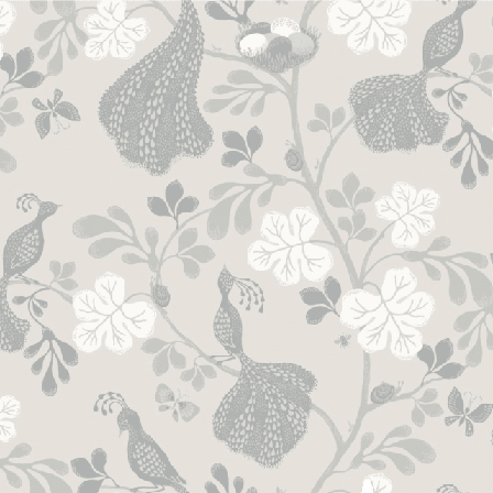 Littlephant Löpmetertyg Linne - Night Birds Tyg metervara Unisex Grå