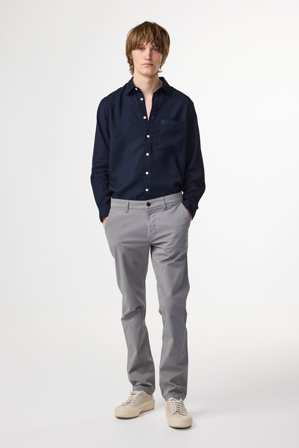 NN.07 Ricco Chino Herren Grau Baumwolle