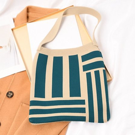 Stickad handväska tygväska 3 3