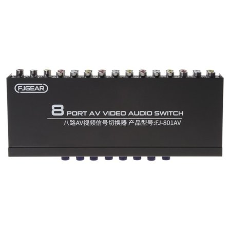 8-vejs AV Switch RCA Switcher 8 in 1 out Composite Video L/R Selector Box