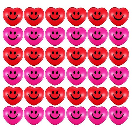 36 stk 2,75 tommers Stressballer Valentinsdag Hjerte Myk Ball Smil Ansikt Skum Stressavlastende Ball