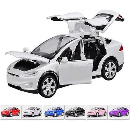 1:32 Skala Bilmodell X90 Tesla Legering 1/32 Diecast Modellbil med Ljud & Ljus Dra Tillbaka Modellbil Leksak Mini Fordon Leksaker för Barn Present 