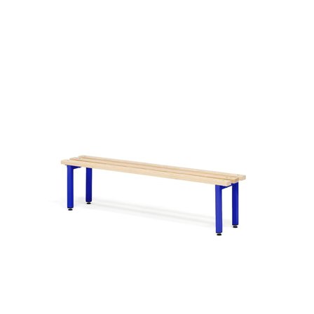 Changing room bench ELITE, 1200x300x390 mm, beech, dark blue
