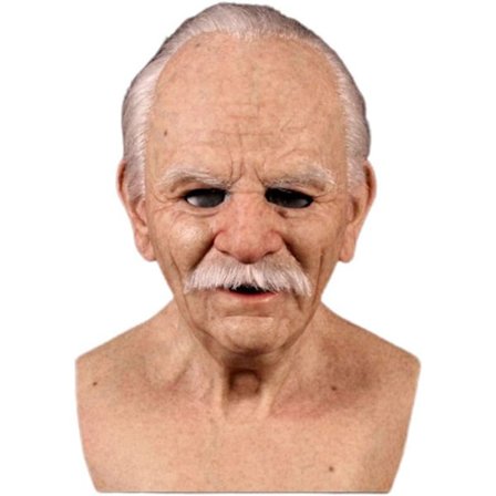 Halloween Gammel Mann Maske, Gammel Mann Hodeplagg Realistisk Silikonmaske Fullt Hode Vanskelige Rekvisitter-Xin