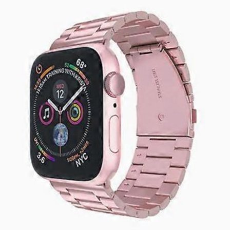 Kompatibel med Apple Watch Armband 38mm-40mm/ 42mm-44mm Ersättningsarmband i rostfritt stål för Apple Watch Series 5/4/3/2/1 (38 till 40mm rosa)