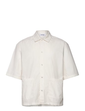 Weekday Relaxed Short Sleeve Cotton Shirt - White - XL