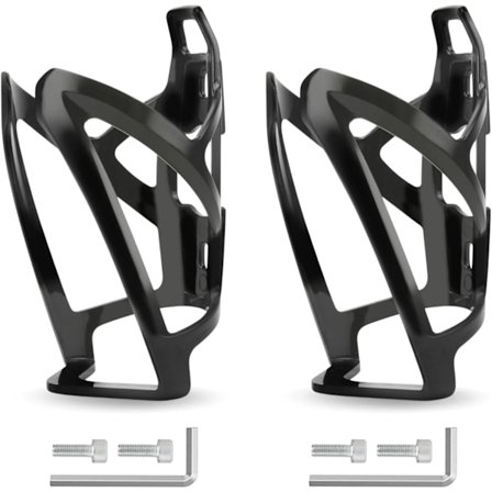 Paket Cykel Vattenflaskhållare - Höghållfast PC-Plast Mugghållare - Mugghållare för Mountainbike, Landsvägscykel och MTB - med Skruvar och 