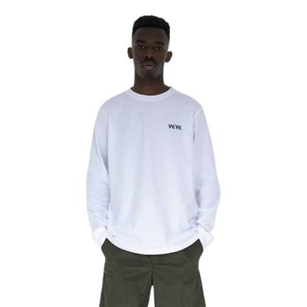 Wood Wood Longsleeve Mark Jon Pilkington shirt , Wit , Heren , Maat: M