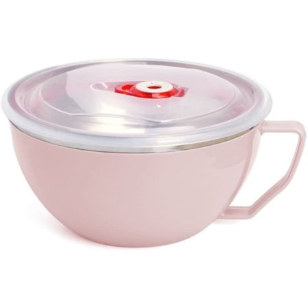 IC Rostfritt stål Ramen Nudelsoppa Pasta skål Mat Färsk Rosa