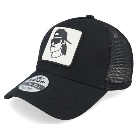 Iconic - Svart trucker Keps - Sport Shades And Mustashe Patch Black Trucker @ Hatstore