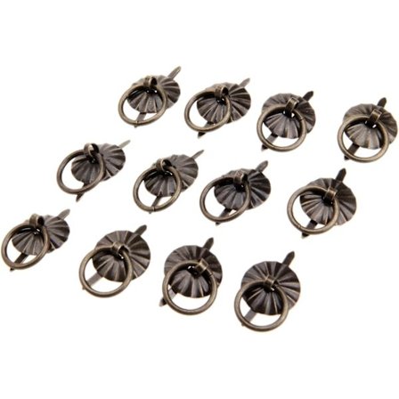 12 stk. små ringhåndtak til kommode