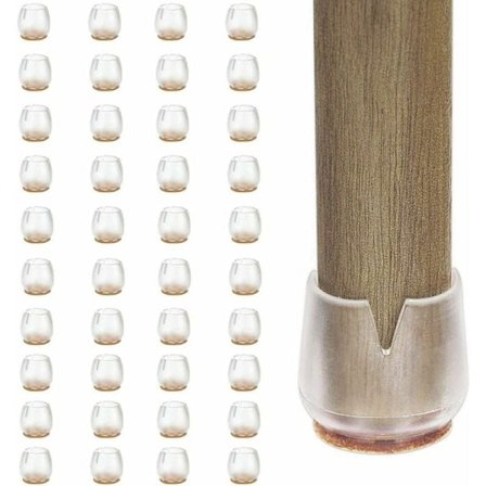 Møbelknotter i filt, myke silikonbeskyttere for stoler med fleksibel passform, lydreduksjon for harde gulv, enkel installasjon uten