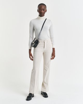 GANT - Kordfløyel jeans med vide ben til dame putty