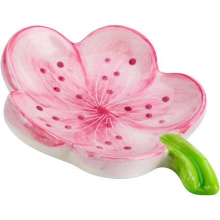 Keramisk Tvålkopp, Blomformad Självdränerande Hållare - Hållbar Duschorganisatör för Alla Tvålstorlekar, Rosa Badrumsinredning