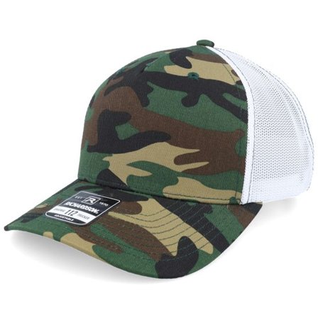 Richardson - Camo trucker Keps - 112pfp Green Camo/White A-Frame Trucker @ Hatstore