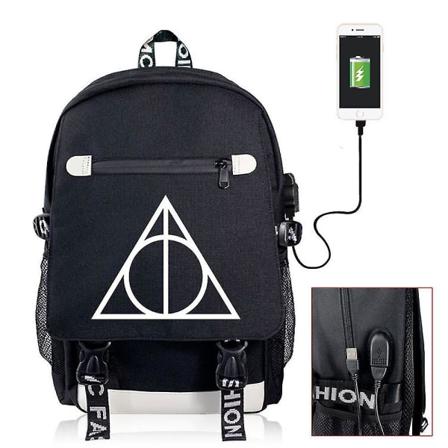 (färg-1)harry Potter Student Ryggsäck Usb Laddning Printed