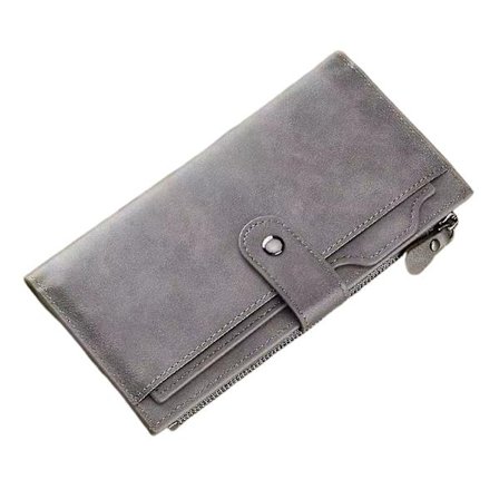 Ny herr lång plånbok vintage spänne tri-fold pengar klämma multi-kort förare