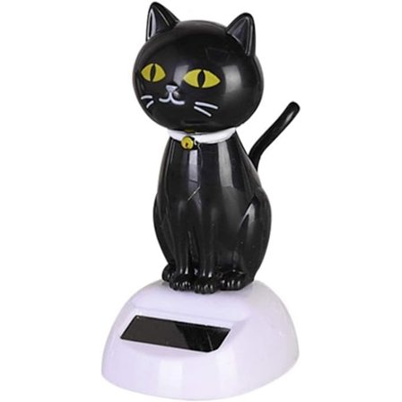 Solcells Dansande Leksaker Bobble Head Leksak Svart Katt Djur Dansande Figur Leksak Bil Instrumentbräda Dekor