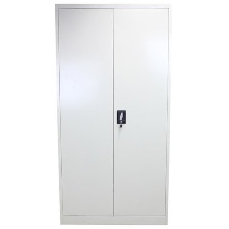 Kontor Skab - Metallisk - 2 Døre - 4 Justerbare Hylder - 180cm x 90cm x 40cm - Låsbart