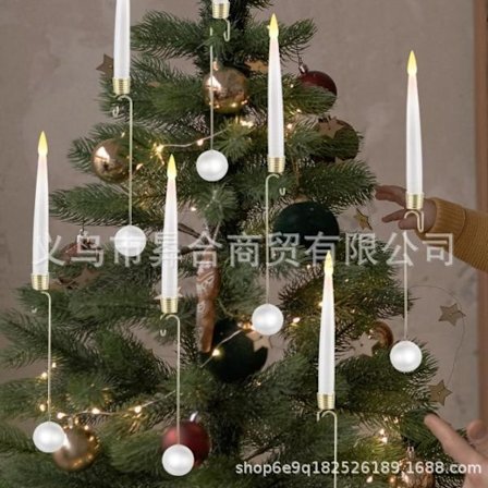 2025 Jule LED Lysestager | Juletræs Hængepynt}perlefarve,størrelse6stk