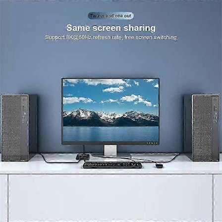 KVM USB C Tvåvägs Switch 1X2/2X1 USB 3.1 Splitter Data Video Switcher 8K @30Hz PD 100W lämplig för PC Monit