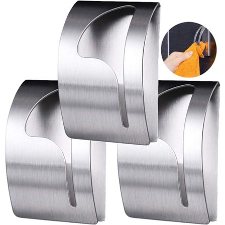 Itsekiinnittyvä Astianpesuharjanpidike Ruostumaton Teräs Astianpesuharjanpidike Leuka Keittiön Astianpesuharjan Koukku 3 kpl Uimahaalarin Pyyhkeet 