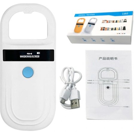 Husdyr Mikrochip Scanner Hund Hest Kat Gris ID-chip Taglæser Høj Lysstyrke Display Identifikator 3.7V