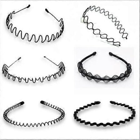 Pieces Unisex Mustat Aaltoilevat Metalliset Hiuspannat Hiuskoristeet Panta Tarvikkeet - Musta Miehille Naisille - WELLNGS