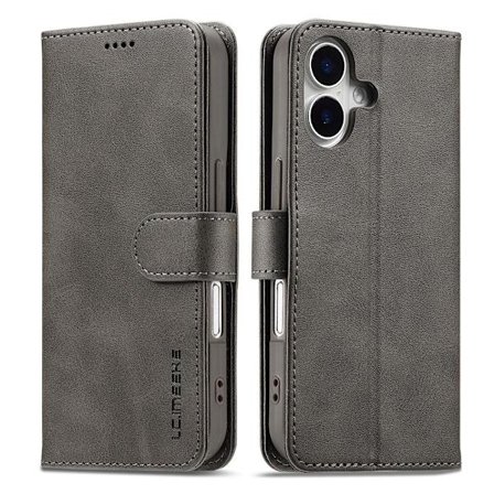 SKALO iPhone 17 LC.IMEEKE Premium PU-læder Flip Cover - Grå