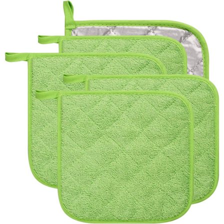 Køkkenunderlag - 5-pak varmeisolerende underlag til madlavning og bagning - 16,5 x 16,5 cm lysegrønne - Varmebestandige underlag