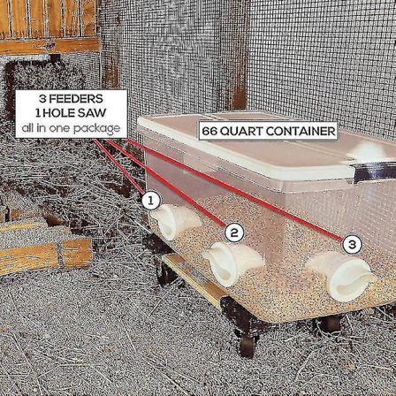 Yaju Holdbar Fjørfefôr Automatisk Regnsikker Kyllingfôr Port Gravity Feed Kit