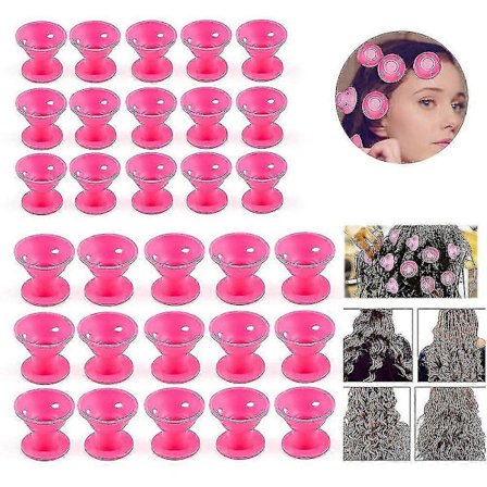 30 stk. Silikone Ingen Varme Hår Curlers Sæt Magiske Bløde Ruller Værktøj
