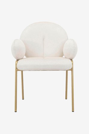 Loft24 - Spisebordsstol Iwama, 2 stk. - Hvid - Stole med armlæn - Fra Homeroom