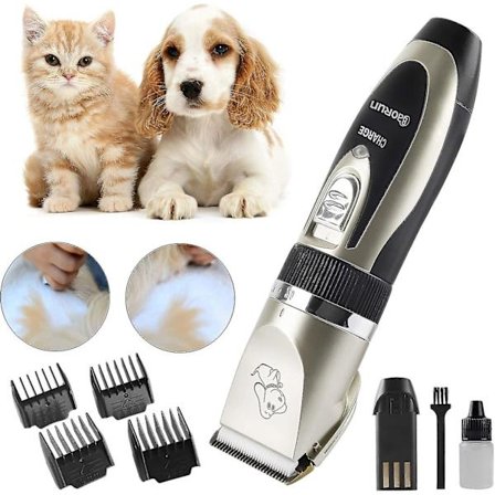 Professionel Hundekatteklipper Pet Clipper, Keramiske Blade Genopladelig Ledning Med 4 Tilpasselige Kamme