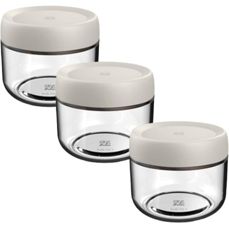 Glas Krukke med Skruelåg Lækagesikker Overnatnings Havrebeholder, Havregryn Salatglas, til Korn Mælk Frugt Krydderi Dressing, Hvid (3-Pak 280ml)