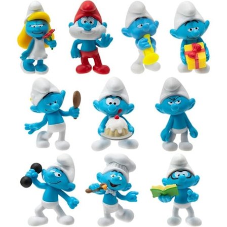 12-pakke Smurfs Dukker Leker Samleobjekter Modeller Kakedekorasjoner Barnegaver - Perfekt